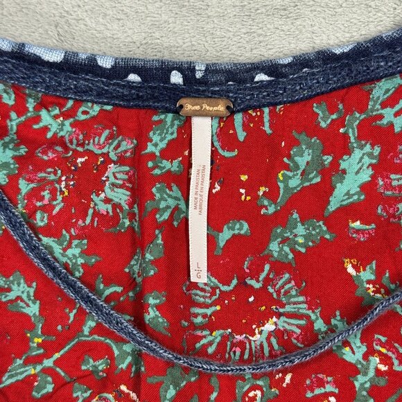 NWT Free People On The Block Poncho Sweater Denim Paisley Bandana Oversized Sz L - Picture 9 of 12